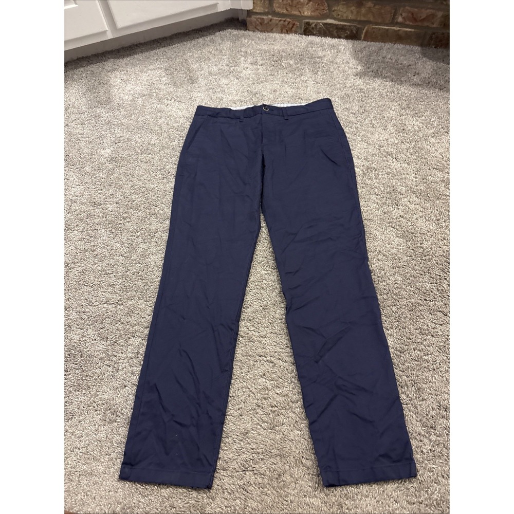 Perk Chino Pants Mens 34x32 Blue Slim Fit Stretch Casual Cotton Twill Zip Fly